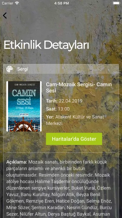 Tangkapan layar Kültür - Sanat Etkinlikleri