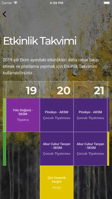Tangkapan layar Kültür - Sanat Etkinlikleri