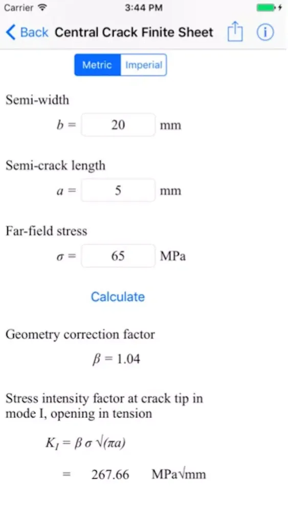 Stress Intensity Factors スクリーンショット