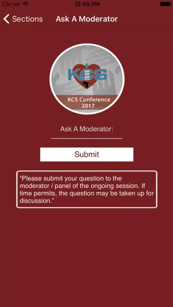 Tangkapan skrin KCS Conference App