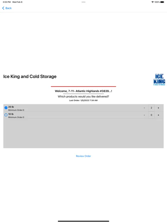 Ice King Order Easy iPad 应用截图