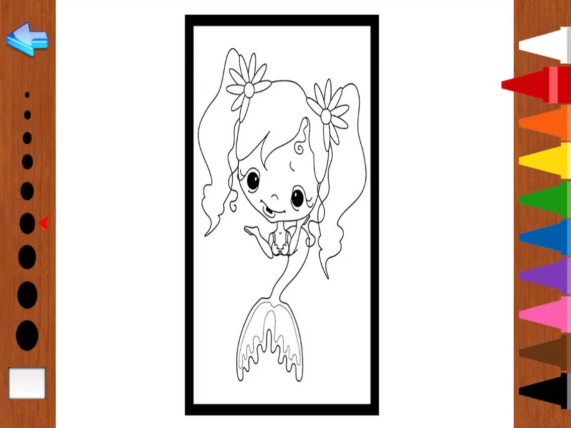 Free Coloring Book Game For Kids - Painting Cute Mermaid iPad  Screenshots