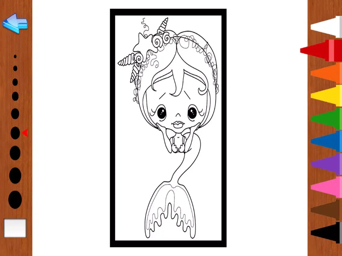 Free Coloring Book Game For Kids - Painting Cute Mermaid iPad  Screenshots