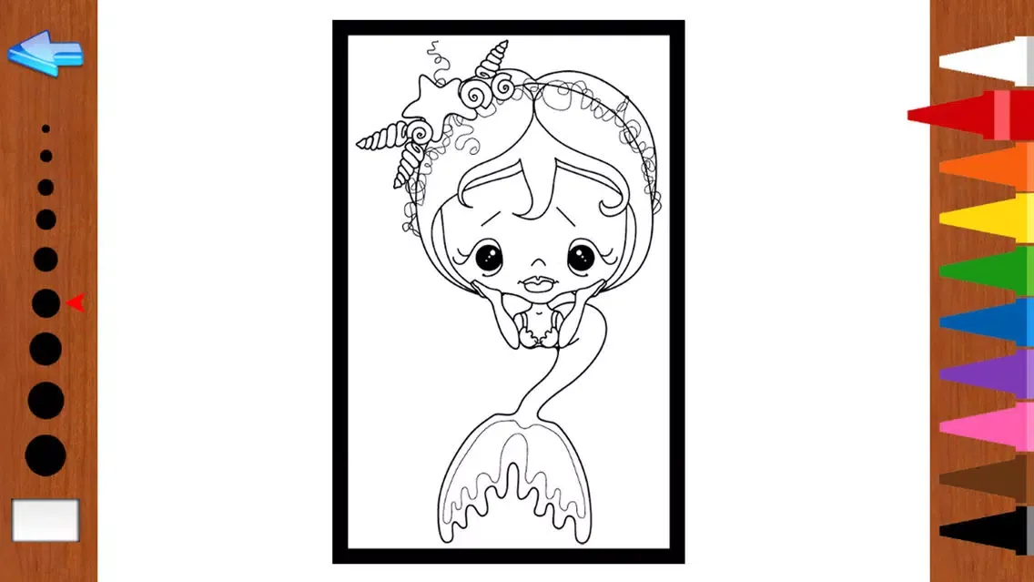 Free Coloring Book Game For Kids - Painting Cute Mermaid Screenshots