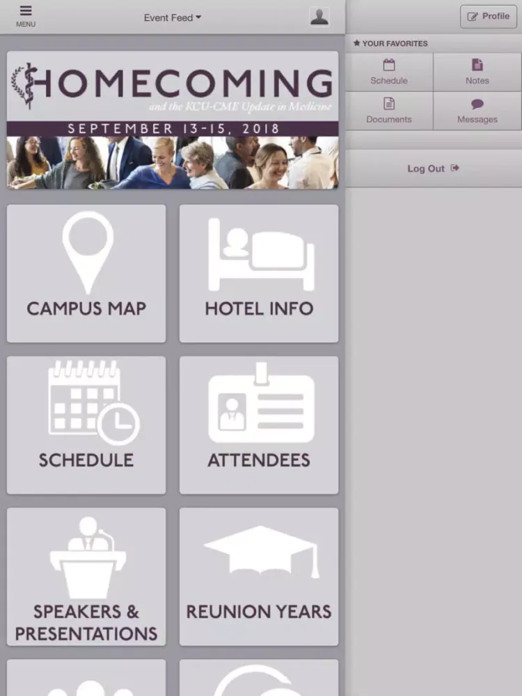 Capturas de tela do KCU Homecoming iPad 