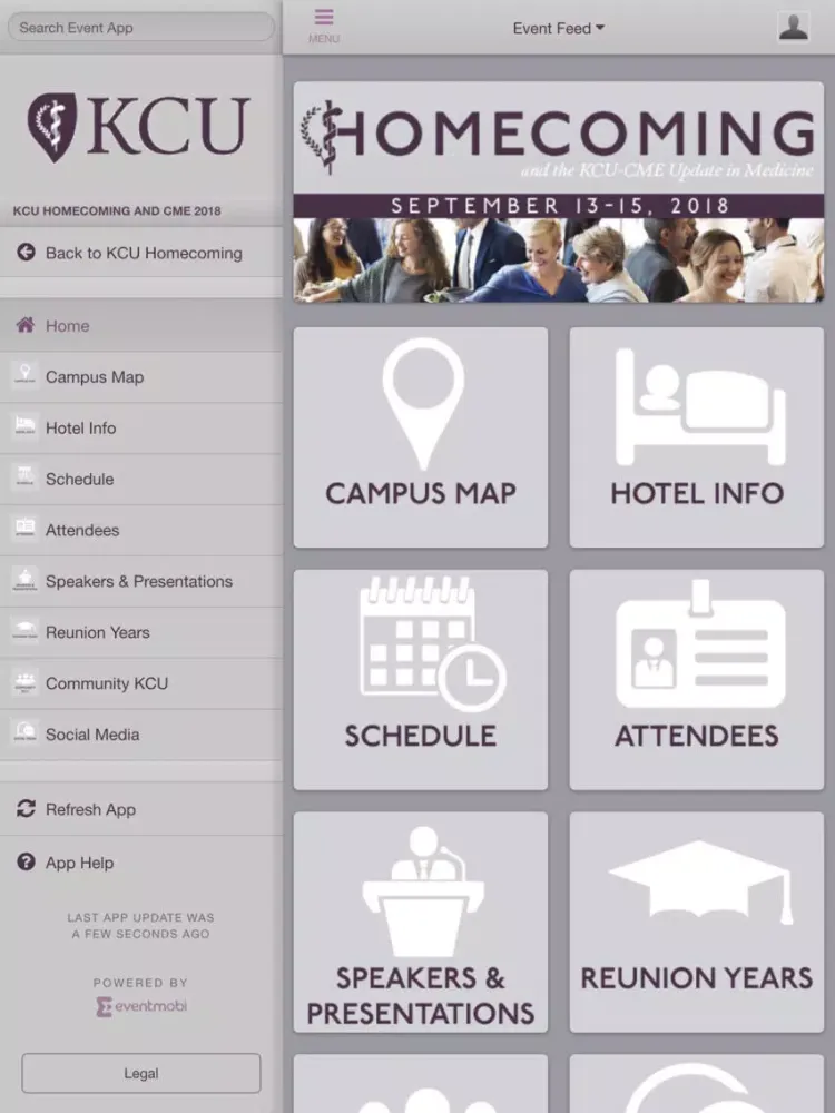 Capturas de tela do KCU Homecoming iPad 