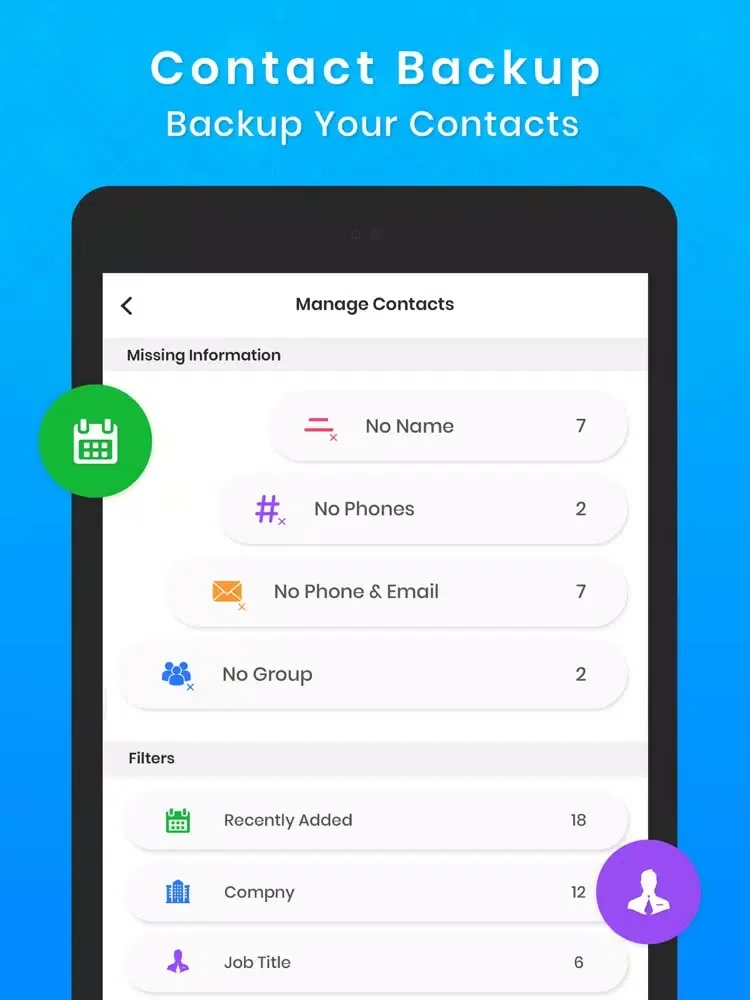 My contacts offline backup iPad  স্ক্রিনশট