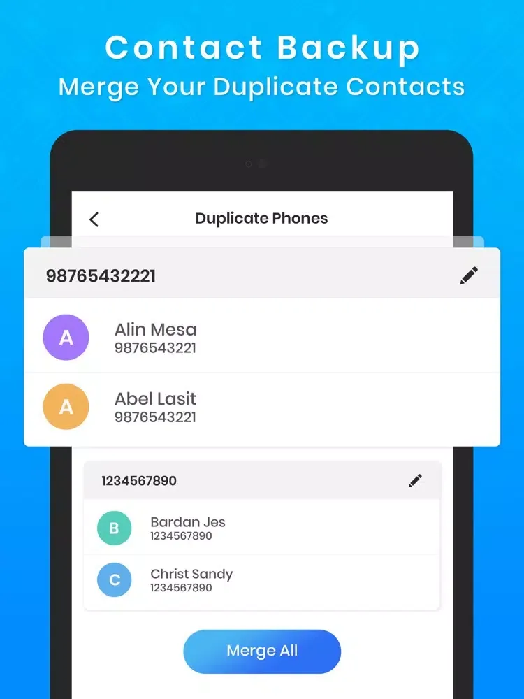 My contacts offline backup iPad  স্ক্রিনশট