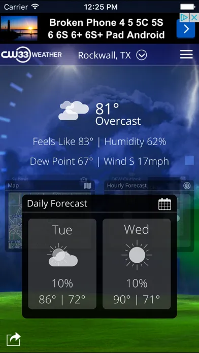 Captures d'écran de CW33 Dallas Texas Weather