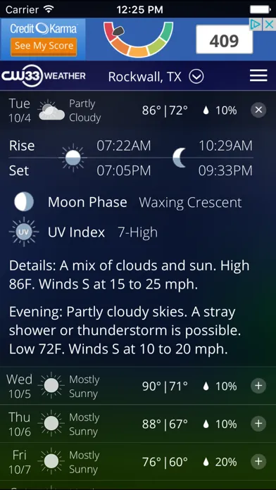 Captures d'écran de CW33 Dallas Texas Weather