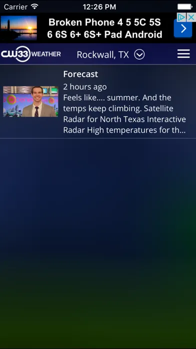 Captures d'écran de CW33 Dallas Texas Weather