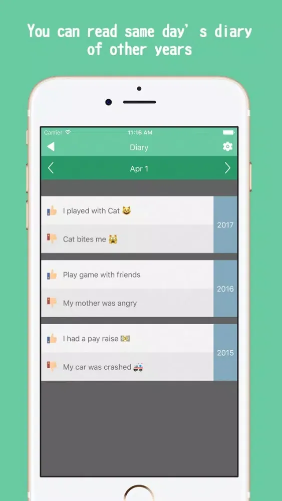 Ảnh chụp màn hình của Two words in a day | Simple Diary app