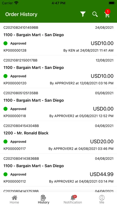 iOrder ERP سکرین شاٹس