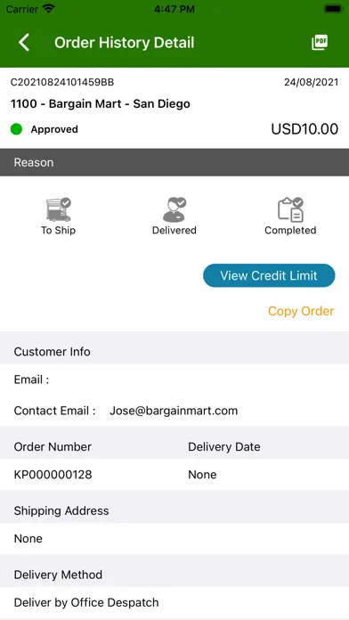 iOrder ERP سکرین شاٹس