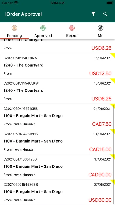 iOrder Approval ERP Screenshots