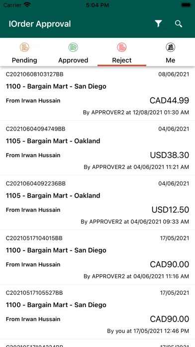 iOrder Approval ERP Screenshots