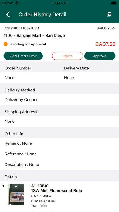 iOrder Approval ERP Screenshots