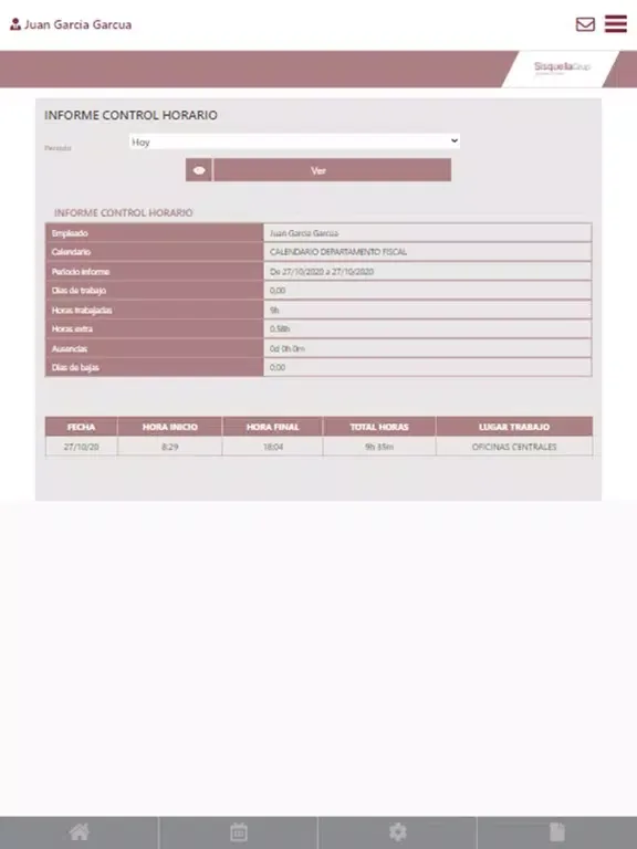 Control Horario Sisquella iPad  Screenshots