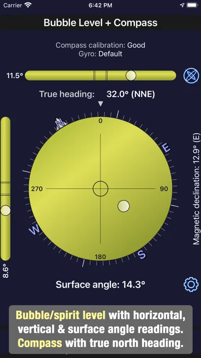 Capturas de tela do Bubble Level + Compass