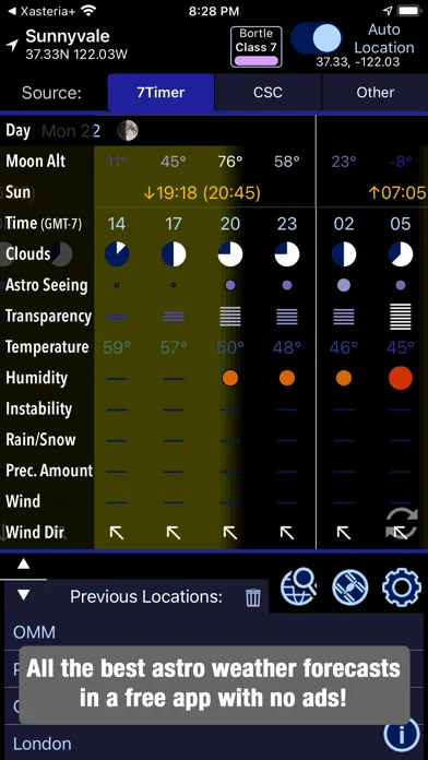 Xasteria: Astronomy Weather سکرین شاٹس