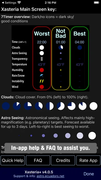 Ảnh chụp màn hình của Xasteria Plus - Astro Weather