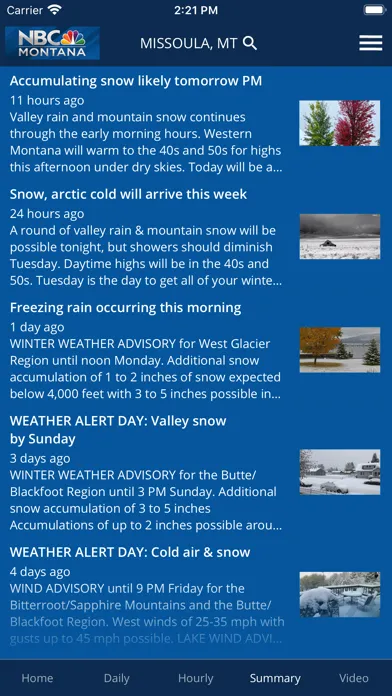 Capturas de pantalla de NBC MT Severe WX Alert Team