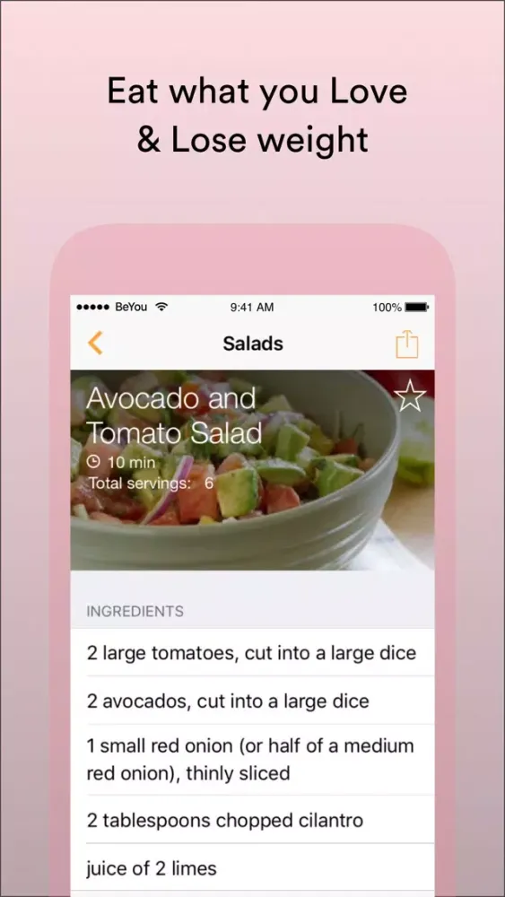 ภาพหน้าจอของ BeYou: Recipes & Workout plans