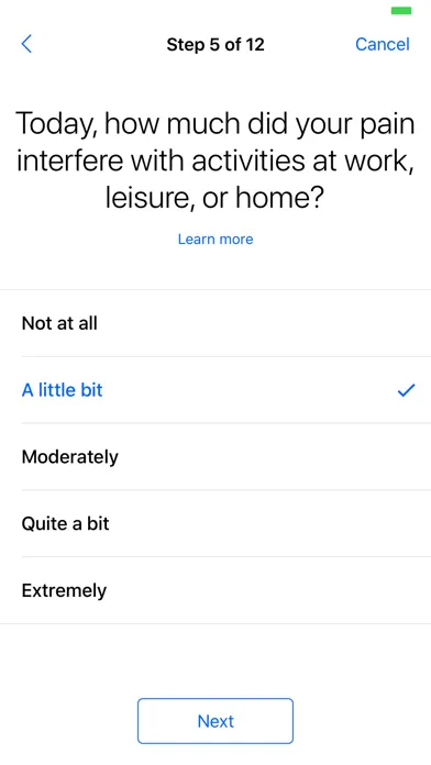 Zrzuty ekranu Keele Pain Recorder