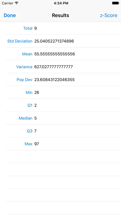 Capturas de tela do Standard Deviation Calculator