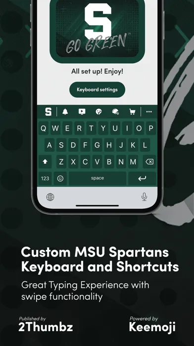 Capturas de tela do MSU Spartans Official Keyboard