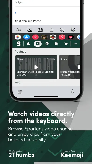 Capturas de tela do MSU Spartans Official Keyboard