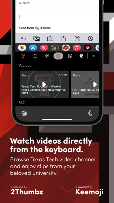 Capturas de tela do Texas Tech Official Keyboard