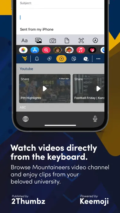 Capturas de tela do WVU Official Keyboard