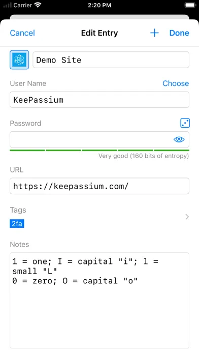 KeePassium (KeePass passwords) स्क्रीनशॉट