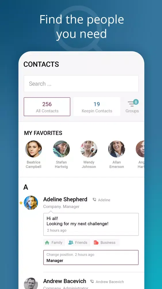 ภาพหน้าจอของ Keepin-Making Contacts Smarter