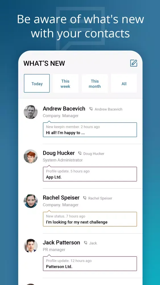 ภาพหน้าจอของ Keepin-Making Contacts Smarter