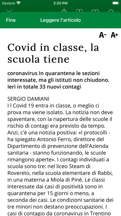 Zrzuty ekranu l'Adige quotidiano