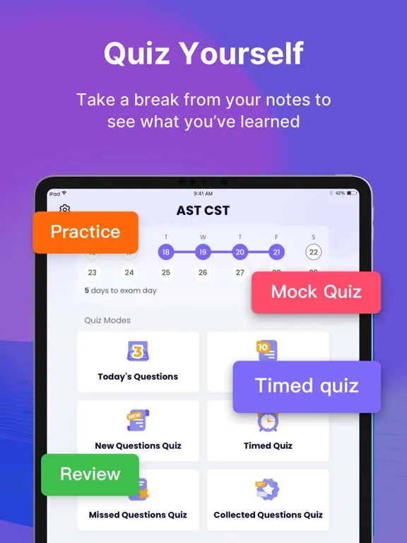 Capturas de tela do AST CST Exam Prep 2024 iPad 