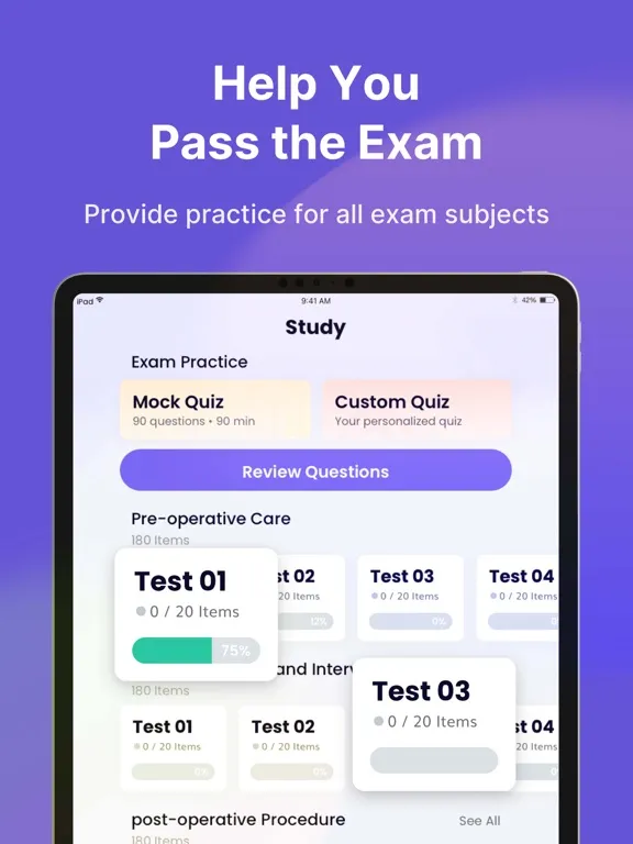 Capturas de tela do AST CST Exam Prep 2024 iPad 
