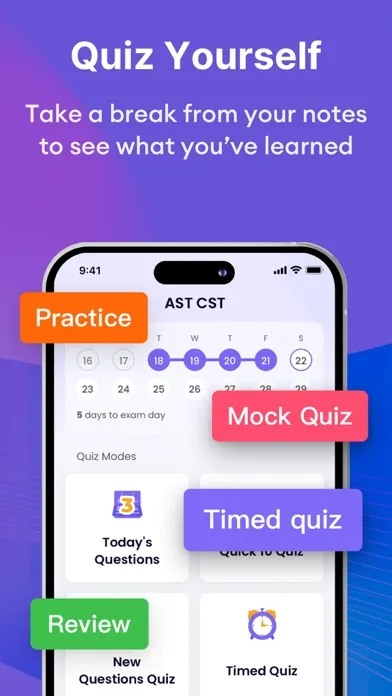 Capturas de tela do AST CST Exam Prep 2024