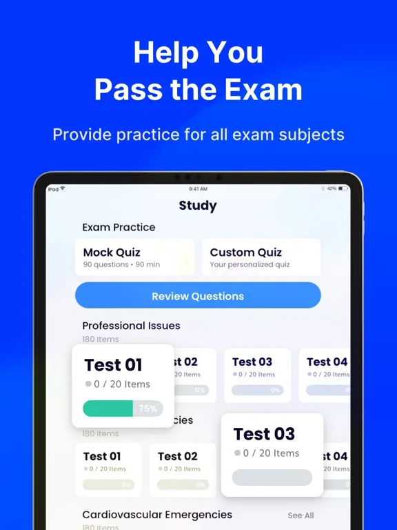 Tangkapan layar CEN Exam Prep 2024 iPad 