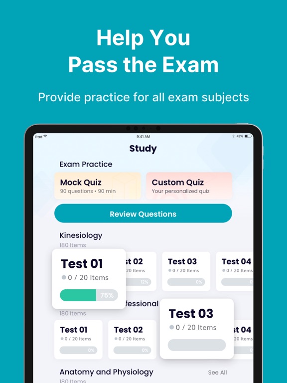 Capturas de tela do MBLEx Exam Prep 2024 iPad 