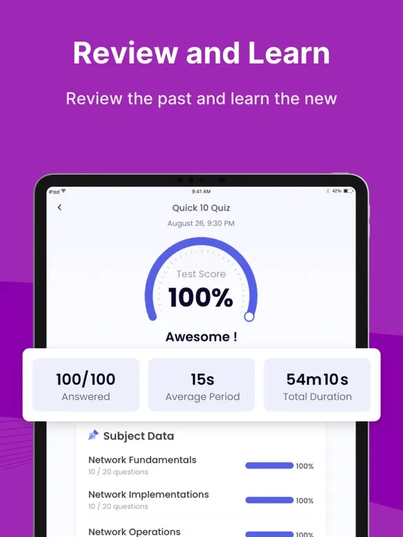 ภาพหน้าจอของ CompTIA Network+ Test Prep iPad 