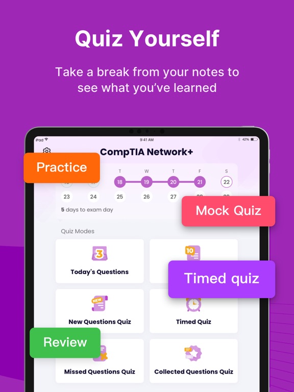Tangkapan skrin CompTIA Network+ Test Prep iPad 