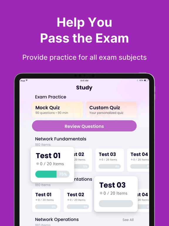 Tangkapan skrin CompTIA Network+ Test Prep iPad 