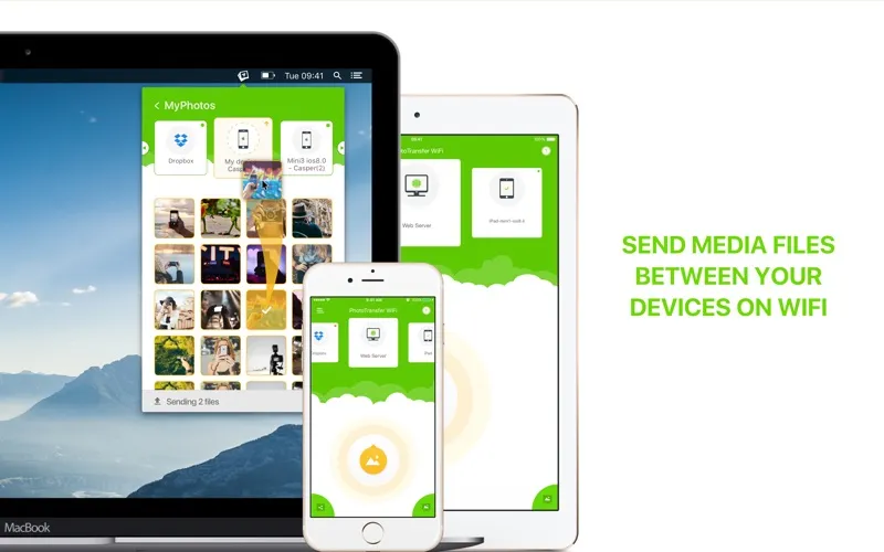 Capturas de tela do Photo Transfer Wi-Fi