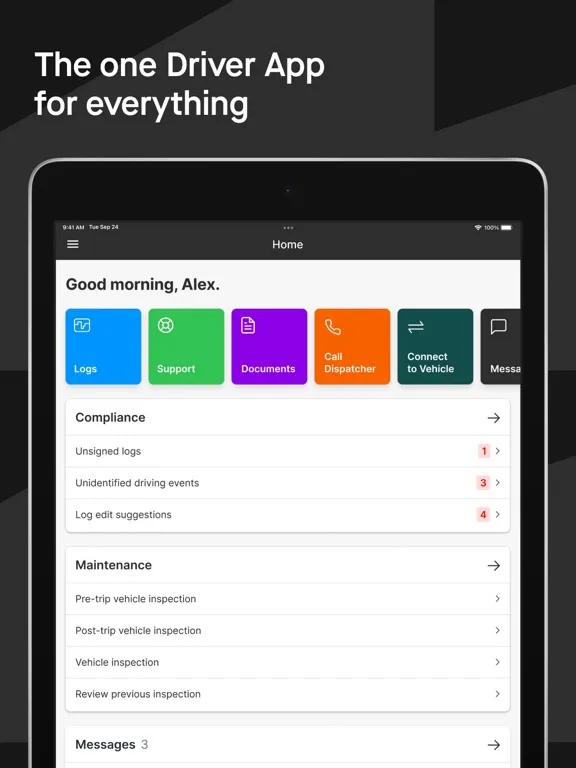 Screenshot di Motive Driver iPad 