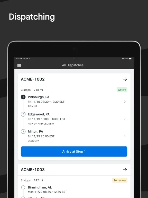 Screenshot di Motive Driver iPad 