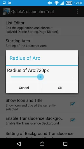 Screenshot di Quick Arc Launcher