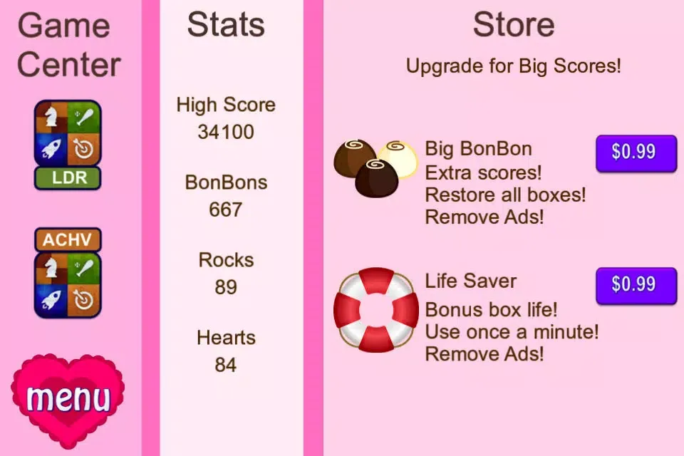 Tangkapan layar Candy Box - Valentine Action Game